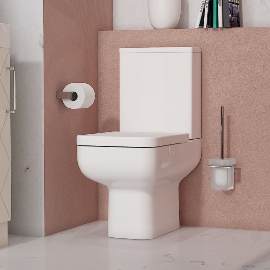 Celeste Diamond Cloakroom Suite: 325 Buttermilk Cream Vanity Unit and Close Coupled Toilet Celeste Diamond 325 Cream Small Suite