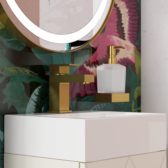 Celeste Diamond Cloakroom Suite: 325 Buttermilk Cream Vanity Unit and Close Coupled Toilet Celeste Diamond 325 Cream Small Suite