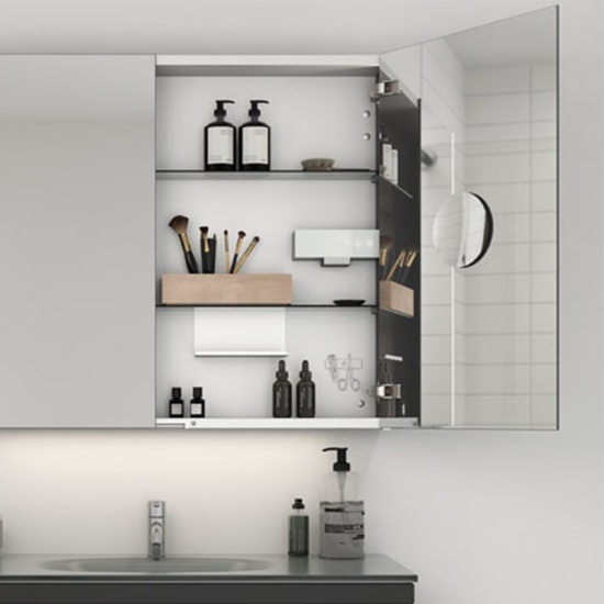 Dansani Luna Black 800mm Mirror Cabinet Dansani Luna Black 800mm Bathroom Mirror Cabinet