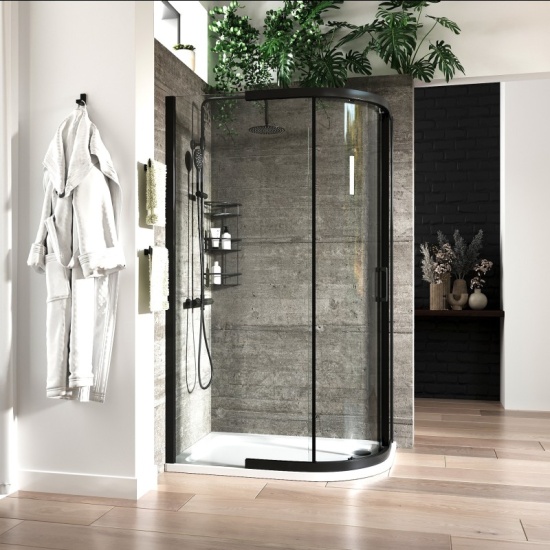 Odessa Black Offset Quadrant Shower Enclosure 1200 800 Odessa Black Offset Quadrant Shower Enclosure 1200 800