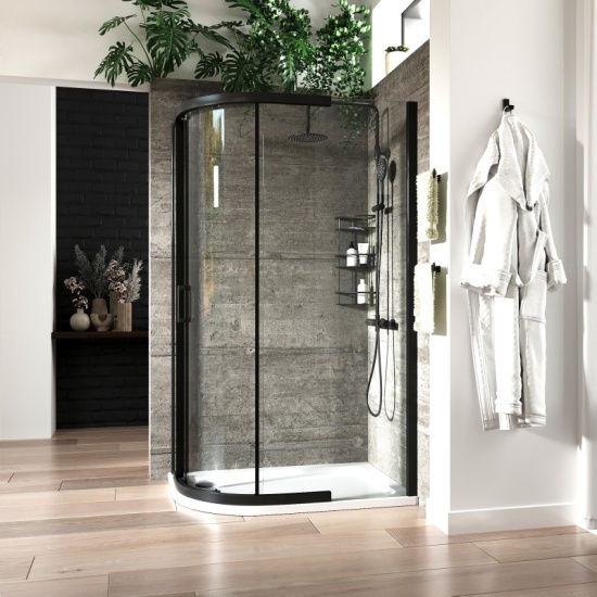 Odessa Black Offset Quadrant Shower Enclosure 1200 900 Odessa Black Offset Quadrant Shower Enclosure 1200 900