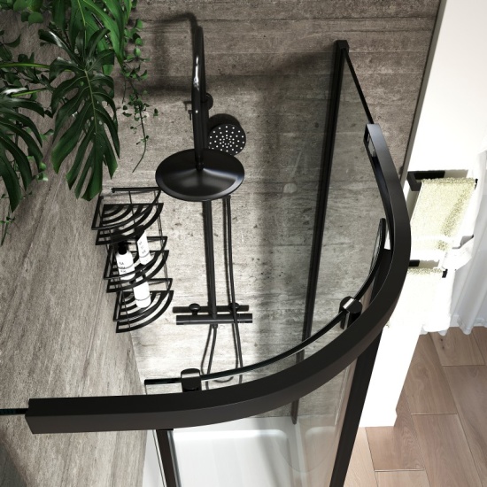 Odessa Black Offset Quadrant Shower Enclosure 1200 900 Odessa Black Offset Quadrant Shower Enclosure 1200 900