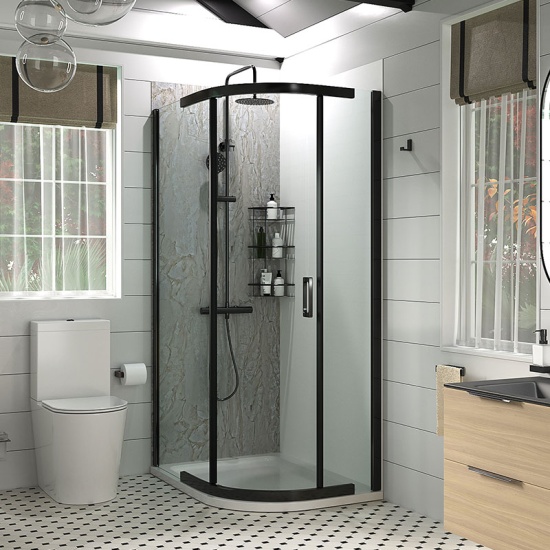 Odessa Black Offset Quadrant Shower Enclosure 1200 900 Odessa Black Offset Quadrant Shower Enclosure 1200 900