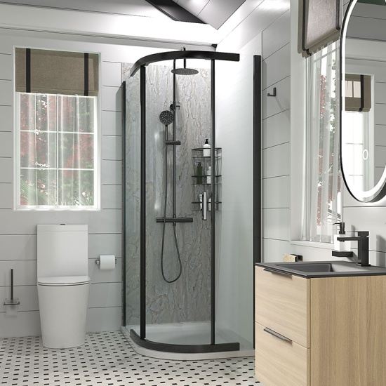 Odessa Black Offset Quadrant Shower Enclosure 1200 900 Odessa Black Offset Quadrant Shower Enclosure 1200 900