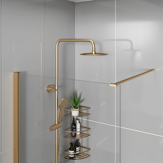 Radiant Gold 1500 Hinged Walkin Recess Shower Enclosure