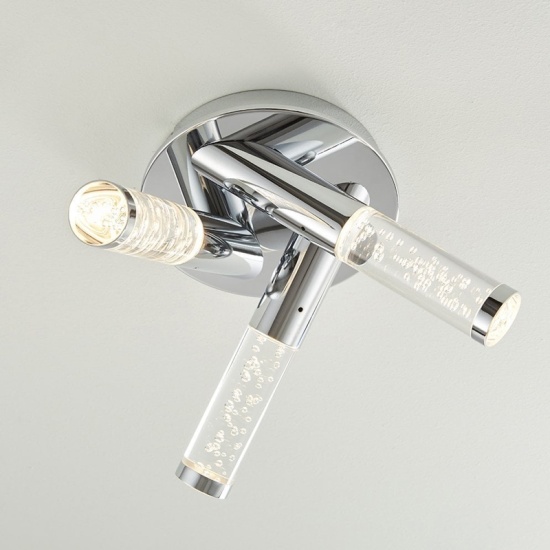 Amery Multi Arm Glass Semi Flush LED Light 3 Bulb