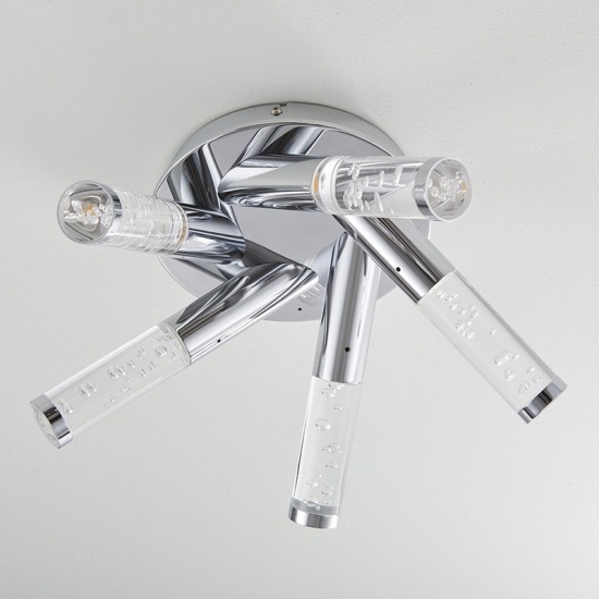 Amery Multi Arm Glass Semi Flush LED Light 5 Bulb