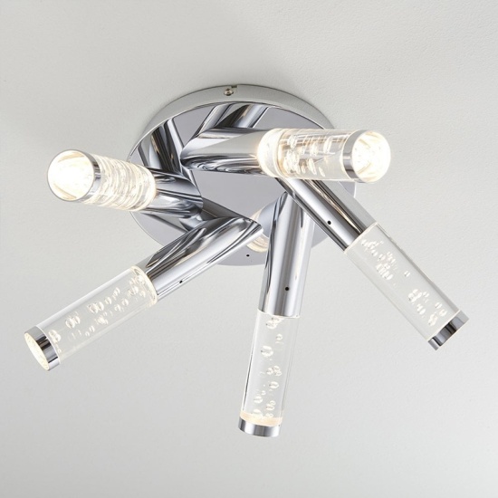 Amery Multi Arm Glass Semi Flush LED Light 5 Bulb