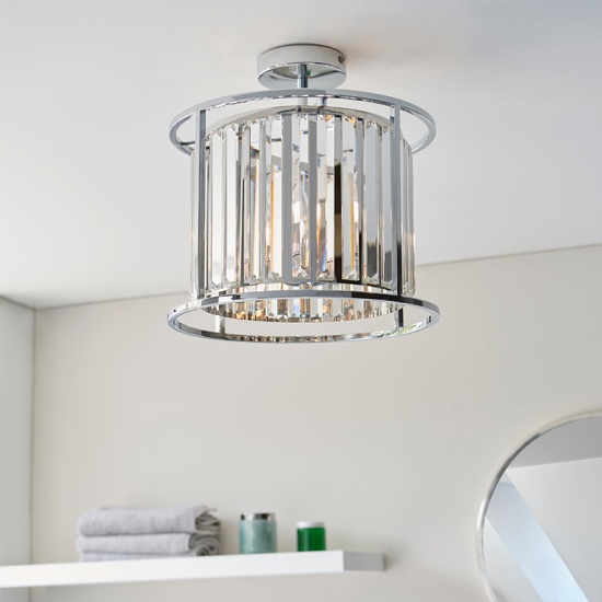 Durant Multi Arm Glass Semi Flush LED Light 3 Bulb