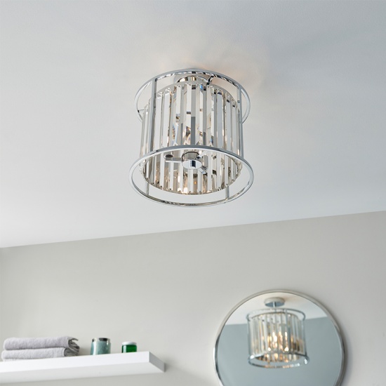 Multi arm glass Semi flush Light: 3 Bulb Multi arm glass Semi flush Light: 3 Bulb