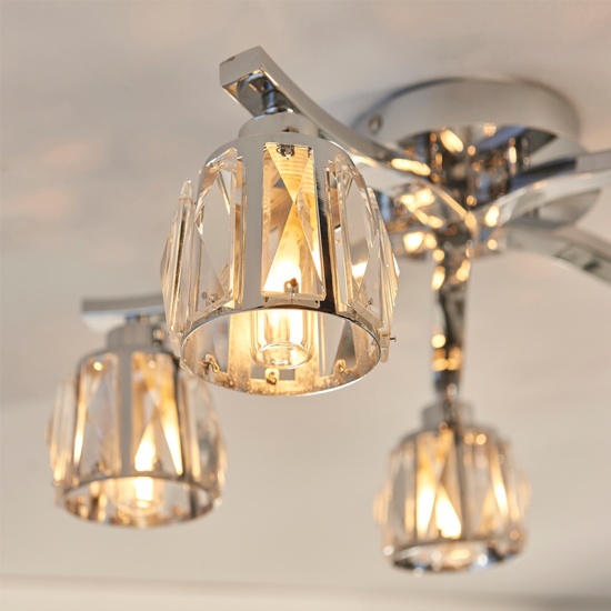Multi arm glass Semi flush Light: 5 Bulb Multi arm glass Semi flush Light: 5 Bulb