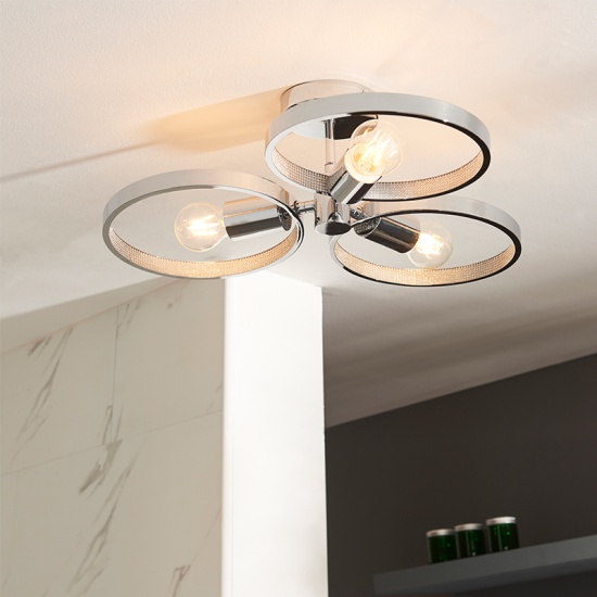 Monroe Multi Arm Lamp Semi Flush LED Light 3 Bulb
