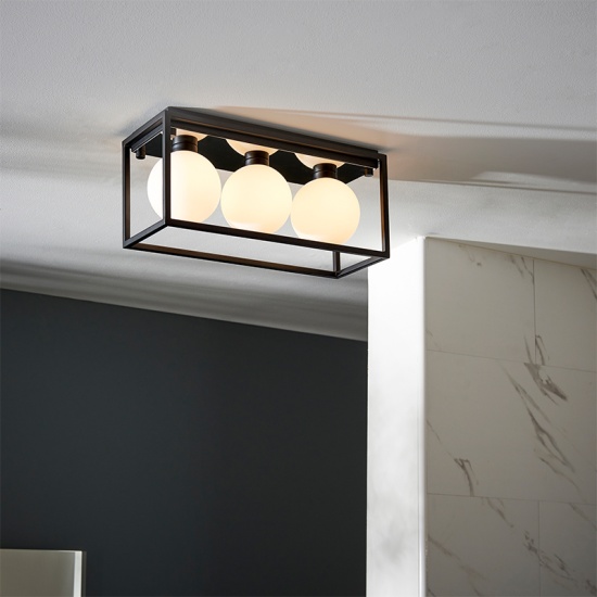 Digby Multi Arm Glass Semi Flush LED Light 3 Bulb
