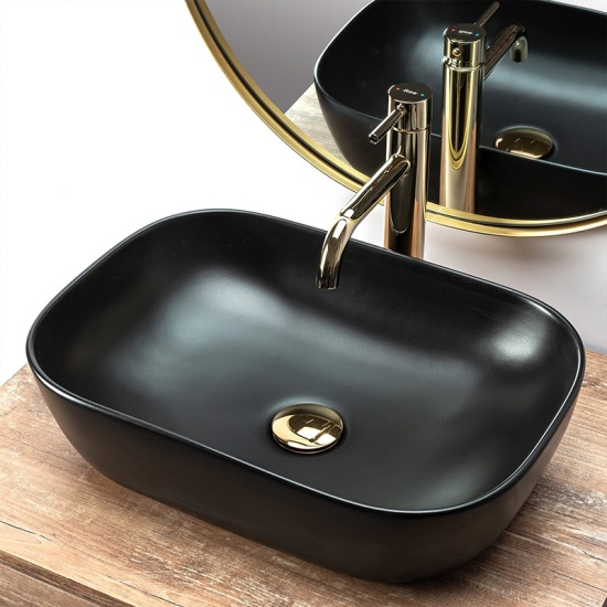 REA Bodine Matt Black Countertop Basin Image for REA Bodine Matt Black Countertop Basin