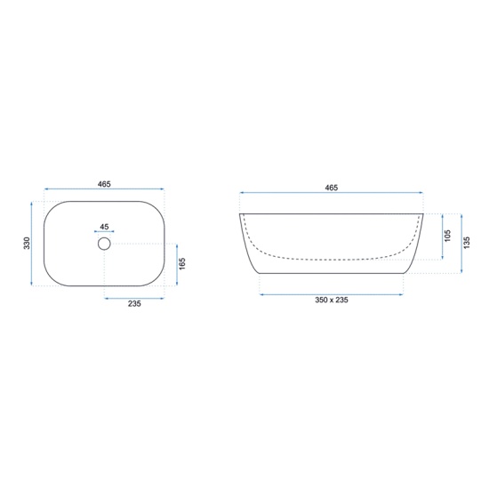 REA Bodine Black Countertop Basin with Gold Edge Image for REA Bodine Black Countertop Basin with Gold Edge