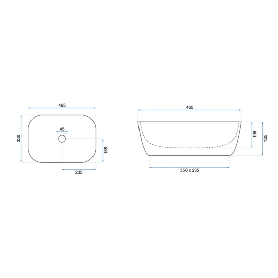 REA Bodine White Countertop Basin with Gold Edge Image for REA Bodine White Countertop Basin with Gold Edge