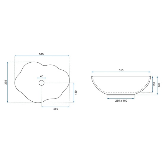 Fulton Black Countertop Sink with Gold Edge