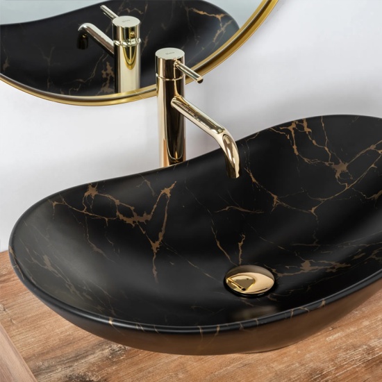 Addison Matt Black Marble Countertop Sink