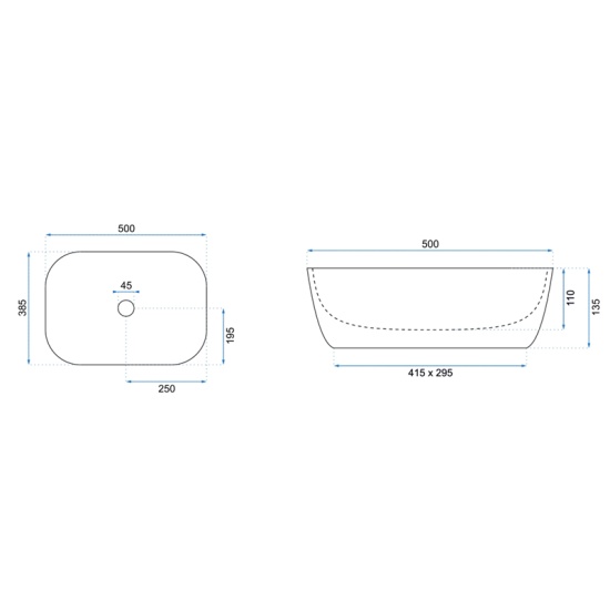 REA Kelsey White Countertop Basin with Gold Edge Image for REA Kelsey White Countertop Basin with Gold Edge