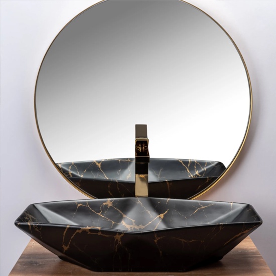 Brett Matt Black Marble Countertop Sink