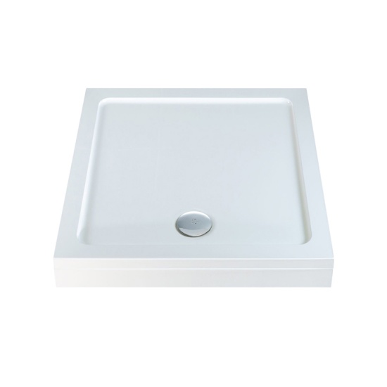 square 760 x 760 raised shower tray chrome waste