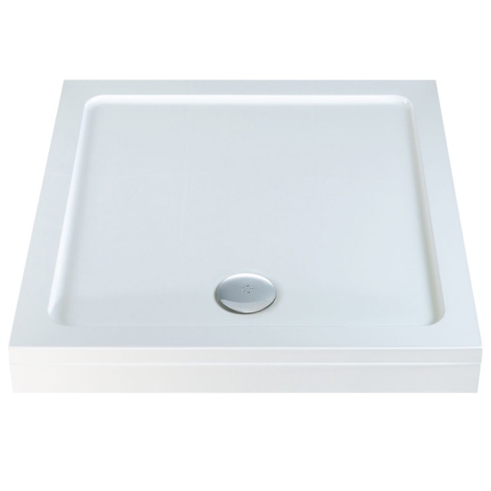 square 900 x 900 raised shower tray chrome waste