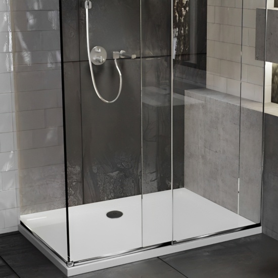 rectangular 800 900 shower tray black waste