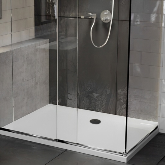 rectangular 1300 1400 1500 shower tray black waste