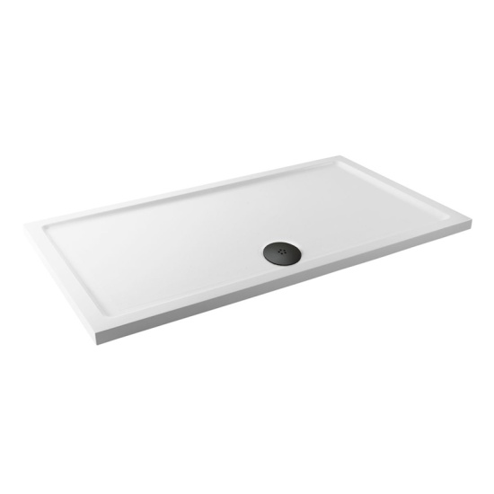 rectangular 1600 1700 1800 shower tray black waste