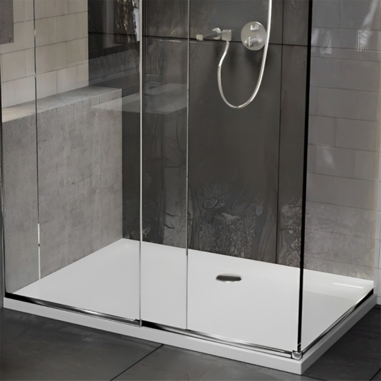rectangular 800 900 shower tray chrome waste