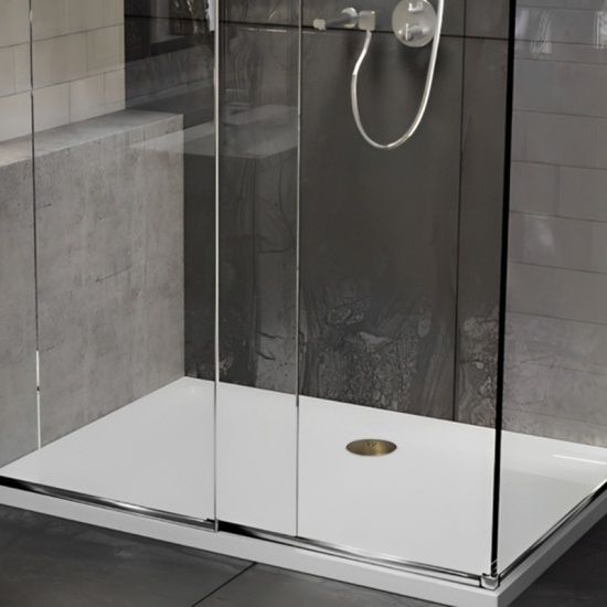rectangular 1300 1400 1500 shower tray gold waste