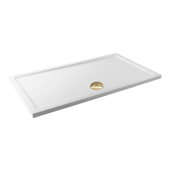 rectangular 1600 1700 1800 shower tray gold waste