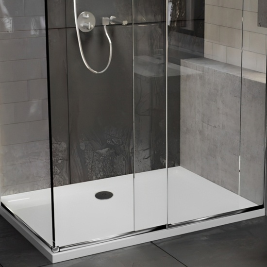 rectangular 800 900 raised shower tray black waste