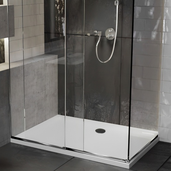 rectangular 1300 1400 1500 raised shower tray black waste