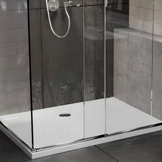 rectangular 1300 1400 1500 raised shower tray chrome waste