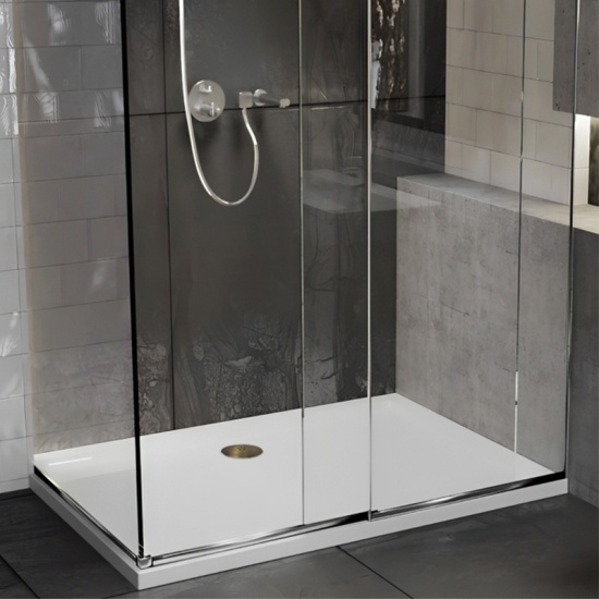 rectangular 800 900 raised shower tray gold waste