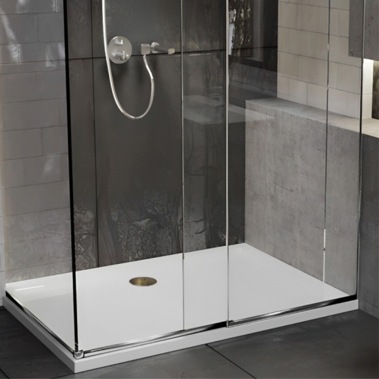 rectangular 1300 1400 1500 raised shower tray gold waste