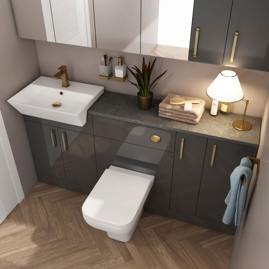 oliver gold 1700 fitted furniture with mirror cabinets