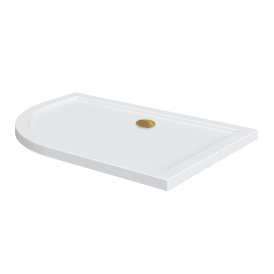 offset quadrant 1000 lefthand shower tray gold waste
