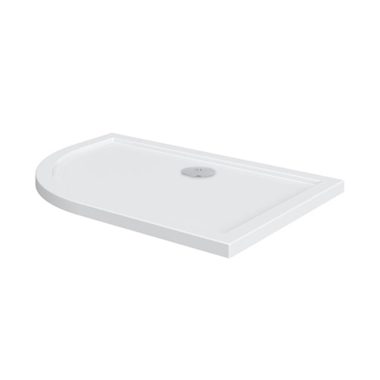 offset quadrant 1000 lefthand shower tray chrome waste