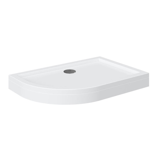 offset quadrant 1000 raised lefthand shower tray black waste