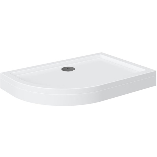 offset quadrant 1200 raised lefthand shower tray black waste