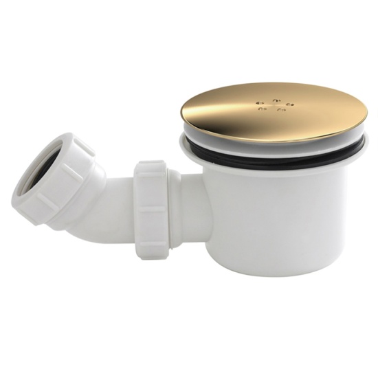 offset quadrant 1200 raised righthand shower tray gold waste