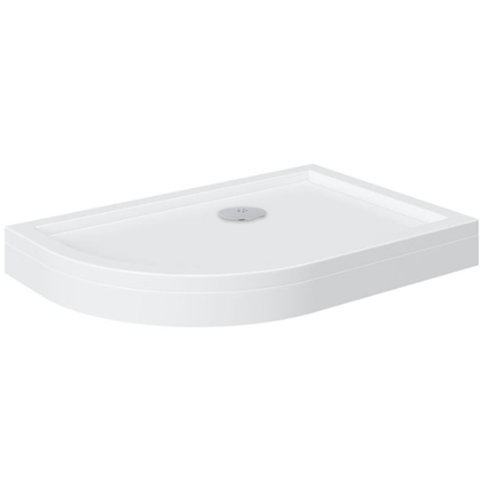 offset quadrant 1200 raised lefthand shower tray chrome waste