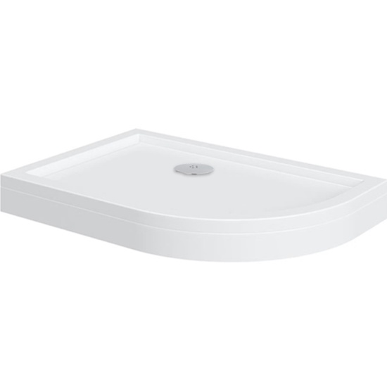 offset quadrant 1200 raised righthand shower tray chrome waste
