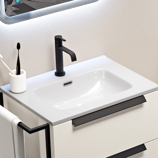 urban 600 brushed white vanity unit