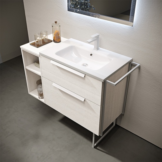 urban 900 brushed white vanity unit side storage
