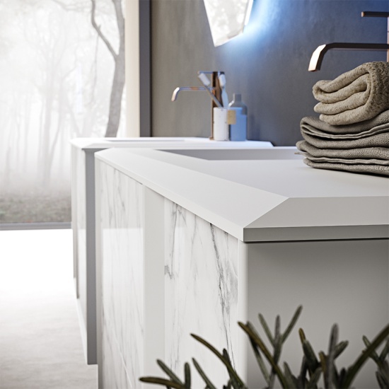 bellagio 1060 white stone vanity unit left
