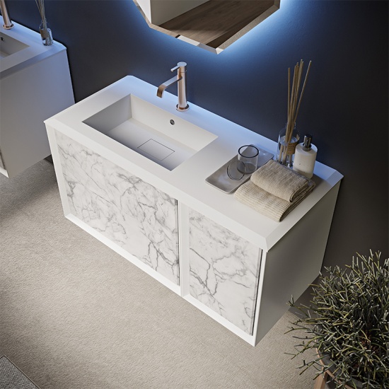baden haus bellagio 1060 white stone vanity unit (left hand basin) baden haus bellagio 1060 white stone vanity unit (left hand basin)