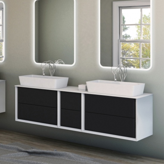 bellagio 1760 graphite vanity unit countertop square basin